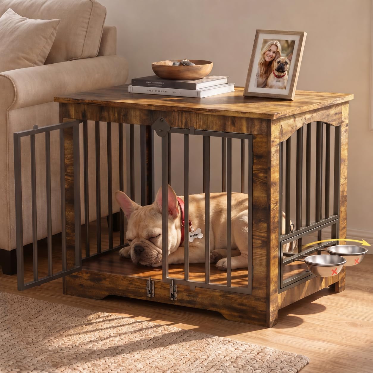 Furlodge wooden dog crate end table G26001